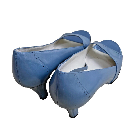 Jones Wear Open Toe High Heel Pumps Powder Blue Gray Classic Career US Size 9M - Picture 3 of 11